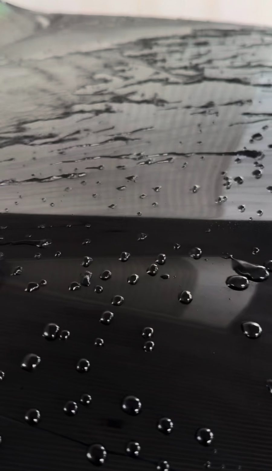 Water beading on ceramic coated panel